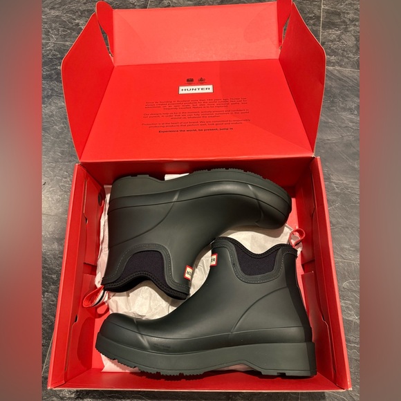 Hunter Men's PLAY Chelsea Neoprene Rain Boots “Artic Moss” Size 11 - Picture 1 of 7